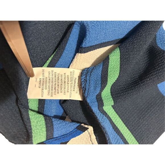 NY Collection Women’s Size L Button Down Striped Career Blouse Roll Tab Sleeves - Picture 10 of 13